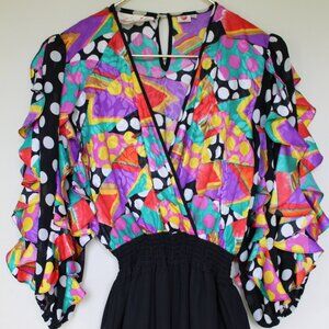 Fabulous Vintage Susan Tudor Jumpsuit Ruffle Balloon Sleeve: Show Up Show out!